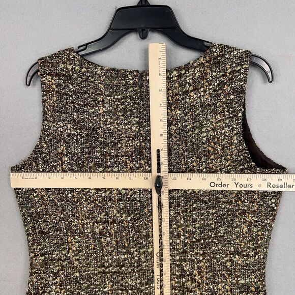 Talbots Dress Womens 12 Brown Metallic Tweed Academia Preppy Minimal Career Work - Picture 9 of 12